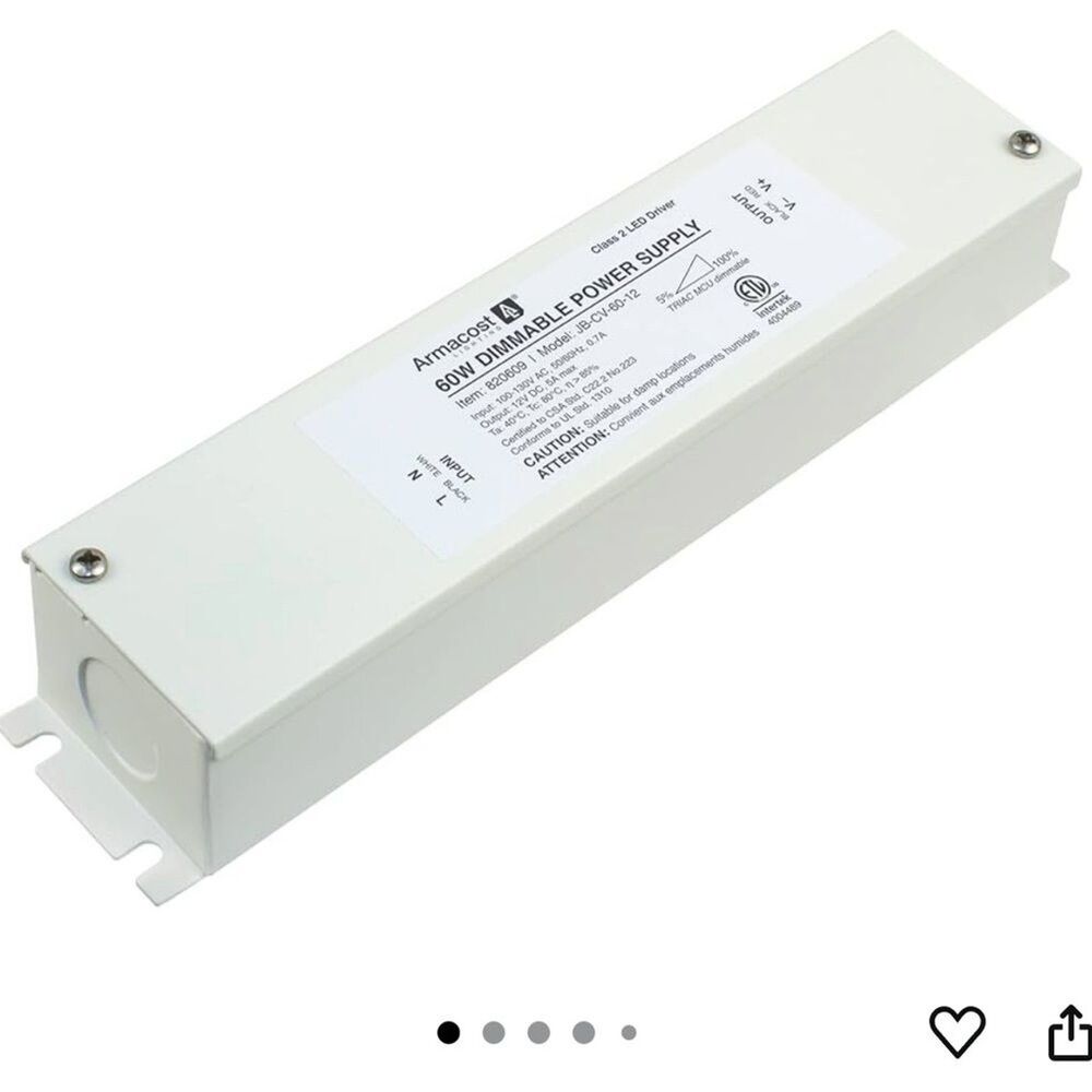 Armacost Lightning 60 Watt Dimmable 12V DC TRIAC LED Driver w/ Enclosure 820609